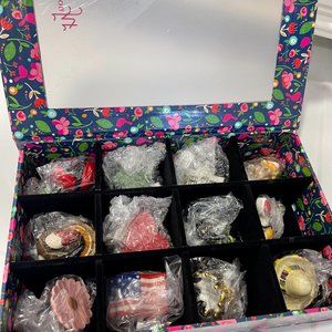 SOLD✨Nora Fleming 12 Minis Platter Charms with 12-Piece Keepsake Box Case NIB